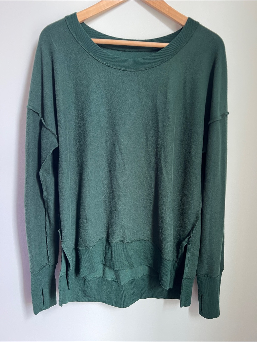 Athleta | Forest Green Lightweight Slouchy Loungewear Oversized Sweatshirt Sz M - Picture 12 of 17